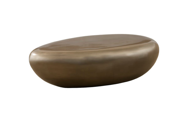 Phillips Collection River Stone Coffee Table - Organic Design In Polished Bronze, Nature-inspired Elegance For Living Room Brown Resin Ph67715