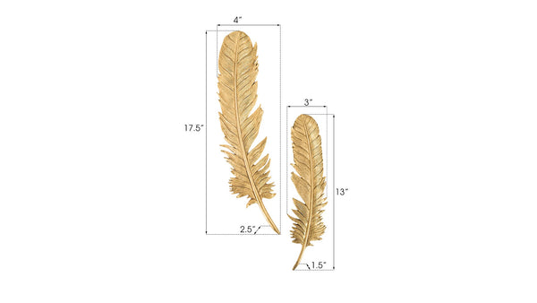 Phillips Collection Feathers Decorative Wall Art Sculptures – Luminous Nature-inspired Design For Modern Interiors Gold Resin Ph67716
