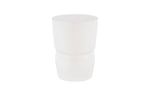 Phillips Collection Carved Stool - Sculptural Accent Piece for Modern Spaces, Lightweight Design for Versatile Use Gel Coat White PH67724