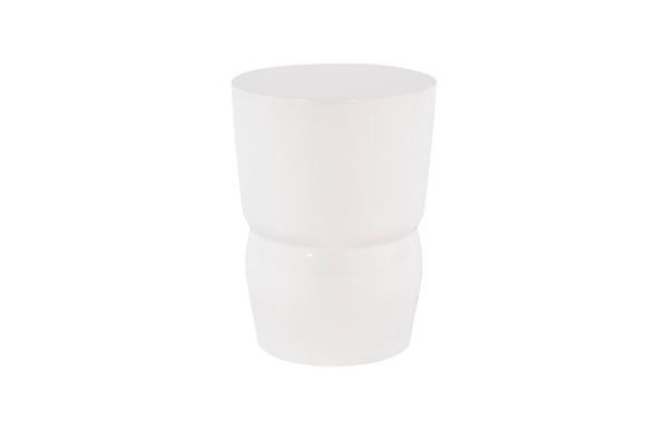 Phillips Collection Carved Stool - Sculptural Accent Piece for Modern Spaces, Lightweight Design for Versatile Use Gel Coat White PH67724