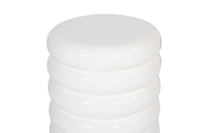 Phillips Collection Ribbed Stool - Versatile Contemporary Design for Extra Seating or Stylish Side Table in Any Room Gel Coat White PH67725