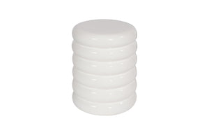 Phillips Collection Ribbed Stool - Versatile Contemporary Design for Extra Seating or Stylish Side Table in Any Room Gel Coat White PH67725