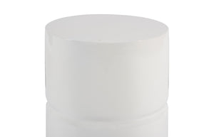 Phillips Collection Stacked Stool - Modern Versatile Seating and Accent Table for Home or Outdoor Use, Easy to Clean Gel Coat White PH67726
