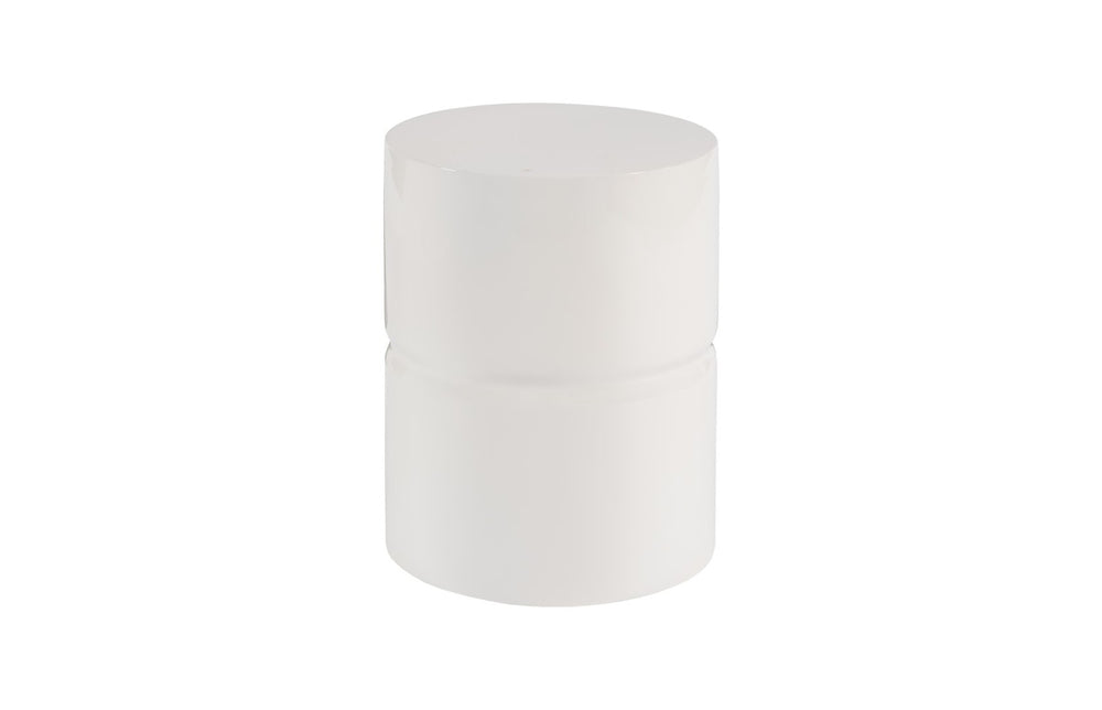 Phillips Collection Stacked Stool - Modern Versatile Seating and Accent Table for Home or Outdoor Use, Easy to Clean Gel Coat White PH67726