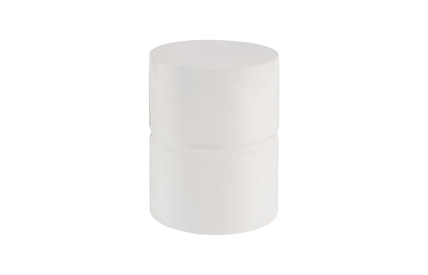 Phillips Collection Stacked Stool - Modern Versatile Seating and Accent Table for Home or Outdoor Use, Easy to Clean Gel Coat White PH67726