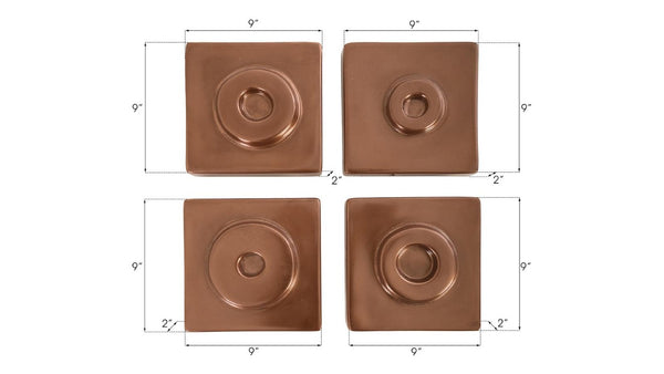 Phillips Collection Cuadritos Polished Copper Wall Tile Set Geometric Relief Modern Organic Decor PH67740