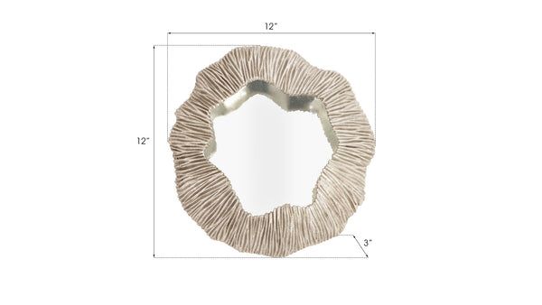 Phillips Collection Fungia Mirror, Silver - Nature-inspired Mushroom Art Piece For Unique Home Decor And Elegance Silver Resin Ph67775