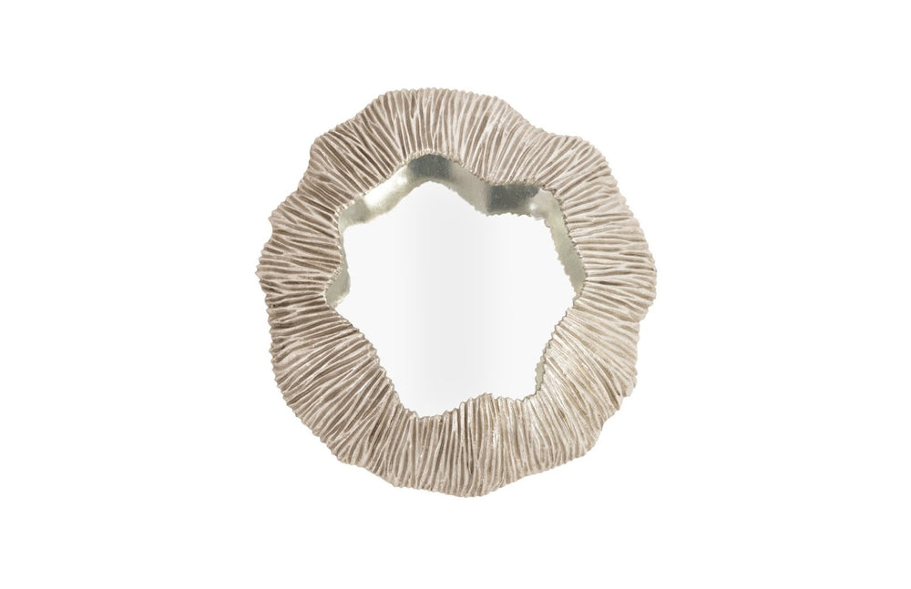 Phillips Collection Fungia Mirror, Silver - Nature-inspired Mushroom Art Piece For Unique Home Decor And Elegance Silver Resin Ph67775