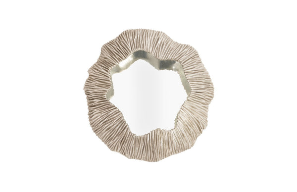 Phillips Collection Fungia Mirror, Silver - Nature-inspired Mushroom Art Piece For Unique Home Decor And Elegance Silver Resin Ph67775