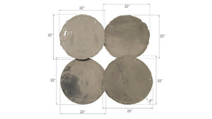 Phillips Collection Cast Oil Drum Wall Discs - Industrial Glamour for Modern Spaces, Striking Decor for Any Room Liquid Silver, Set of 4 PH67805