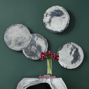 Phillips Collection Cast Resin Oil Drum Wall Discs Aged Silver Patina Industrial Art Set of 4 PH67805