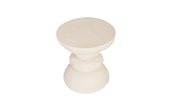 Phillips Collection Boulder Side Table - Japanese-Inspired Sculptural Design in Stone-Cast Finish for Modern Spaces PH67808