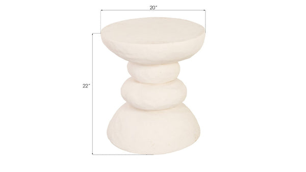 Phillips Collection Boulder Side Table - Japanese-Inspired Sculptural Design in Stone-Cast Finish for Modern Spaces PH67808