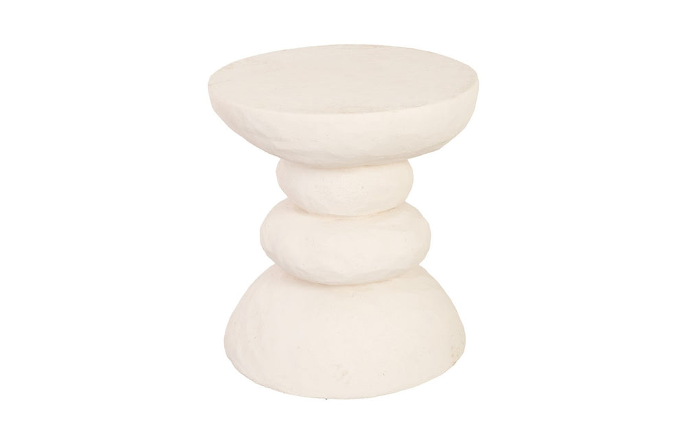 Phillips Collection Boulder Side Table - Japanese-Inspired Sculptural Design in Stone-Cast Finish for Modern Spaces PH67808