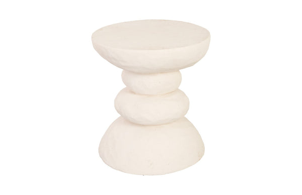Phillips Collection Boulder Side Table - Japanese-Inspired Sculptural Design in Stone-Cast Finish for Modern Spaces PH67808