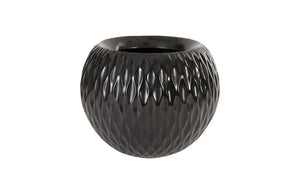 Phillips Collection Ripple Sculptural Planter Composite Resin Matte Black Organic Textured Indoor Outdoor PH67836