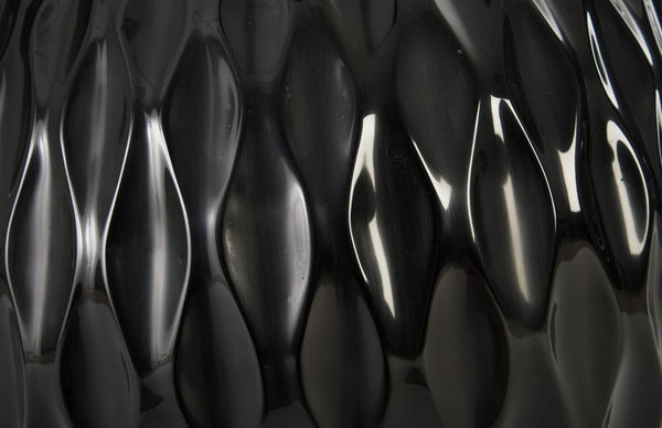 Phillips Collection Ripple Sculptural Planter Composite Resin Matte Black Organic Textured Indoor Outdoor PH67836