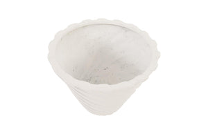 Phillips Collection Turbo Flared Composite Resin Planter with Wave Texture and Gel Coat White Finish PH67841