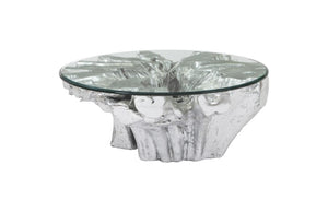Phillips Collection Abyss Silver Leaf Resin Root Coffee Table Sculptural Organic Form Living Room PH67967
