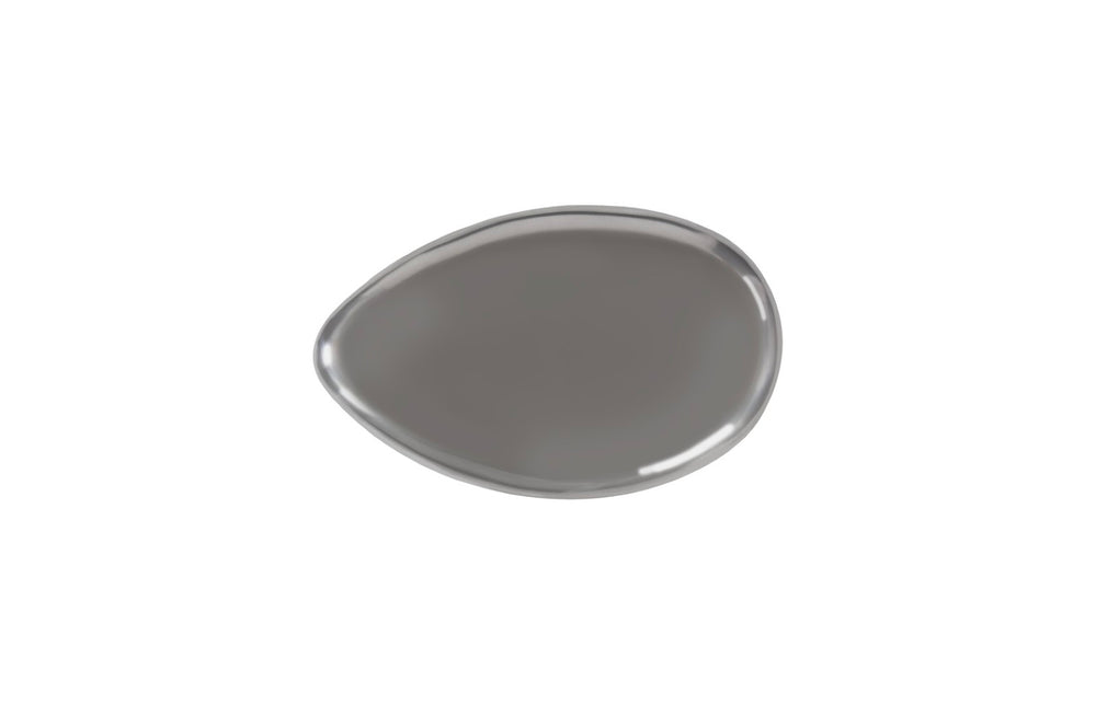 Phillips Collection River Stone Coffee Table in Polished Aluminum - Small, Modern Organic Design with Rounded Edges PH68783