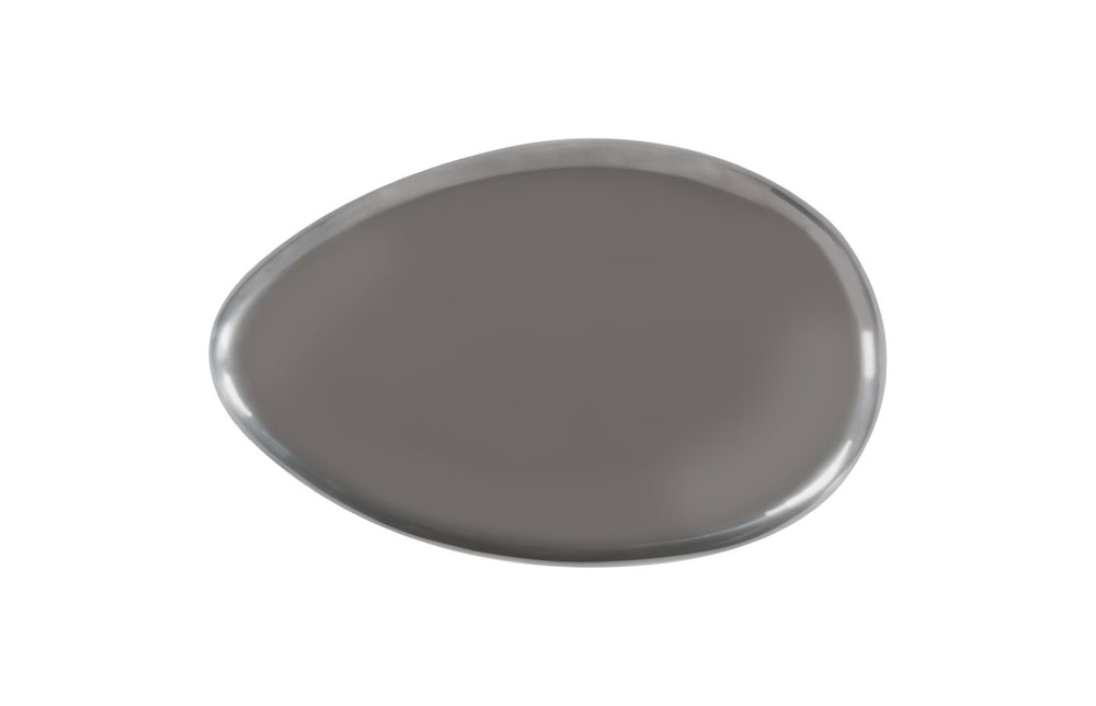 Phillips Collection River Stone Coffee Table - Organic-Shape Polished Aluminum Design for Modern Living Spaces, 54"x34" PH68784