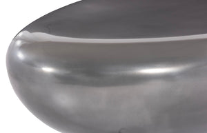 Phillips Collection River Stone Coffee Table - Organic-Shape Polished Aluminum Design for Modern Living Spaces, 54"x34" PH68784