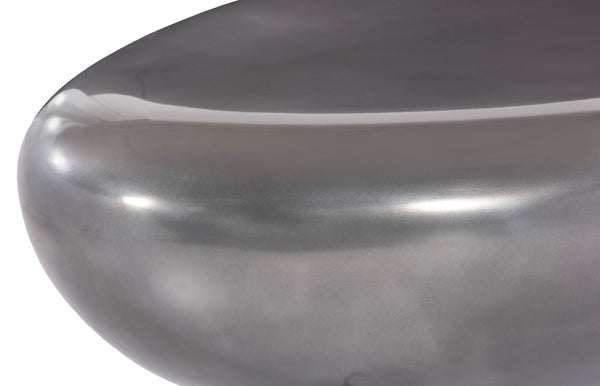 Phillips Collection River Stone Coffee Table - Organic-Shape Polished Aluminum Design for Modern Living Spaces, 54"x34" PH68784