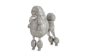 Phillips Collection Poodle, Elegant Silver Leaf Sculpture - Handcrafted Resin Décor for Upscale Interiors & Collectors PH72093