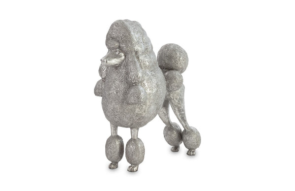 Phillips Collection Poodle, Elegant Silver Leaf Sculpture - Handcrafted Resin Décor for Upscale Interiors & Collectors PH72093