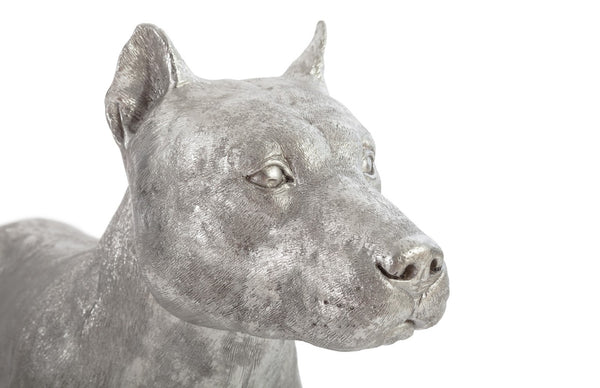 Phillips Collection Pit Bull Silver Leaf Sculpture - Stunning Tribute to Strength & Loyalty, Perfect for Dog Lovers! PH72094