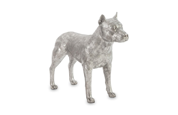 Phillips Collection Pit Bull Silver Leaf Sculpture - Stunning Tribute to Strength & Loyalty, Perfect for Dog Lovers! PH72094