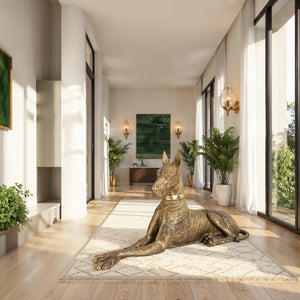 Phillips Collection Great Dane Sculpture - Exquisite Gold Finish, Modern-Organic Design for Stylish Interiors and Spaces Gold Leaf, Right PH75330