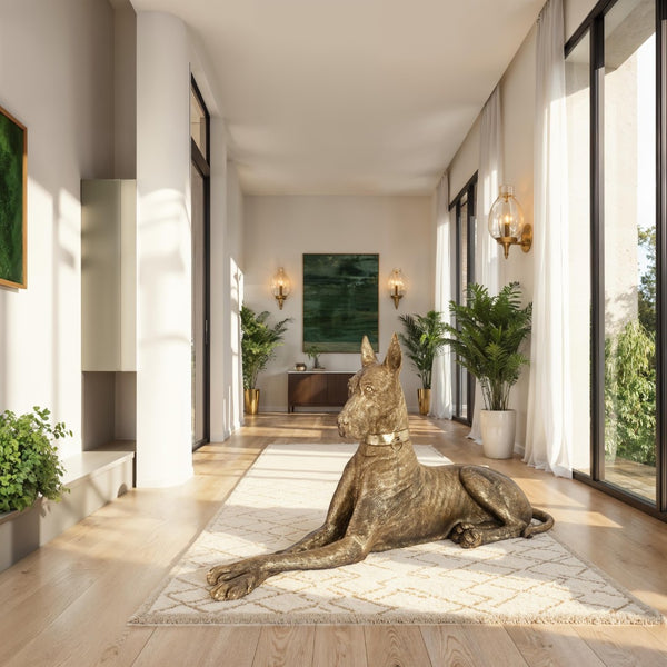Phillips Collection Great Dane Sculpture - Exquisite Gold Finish, Modern-Organic Design for Stylish Interiors and Spaces Gold Leaf, Right PH75330