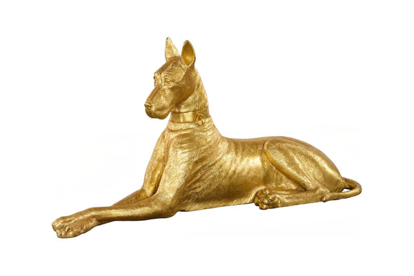 Phillips Collection Great Dane Sculpture - Exquisite Gold Finish, Modern-Organic Design for Stylish Interiors and Spaces Gold Leaf, Right PH75330