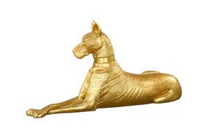 Phillips Collection Great Dane Sculpture - Exquisite Gold Finish, Modern-Organic Design for Stylish Interiors and Spaces Gold Leaf, Left PH75331