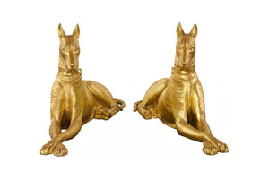 Phillips Collection Great Dane Sculpture - Exquisite Gold Finish, Modern-Organic Design for Stylish Interiors and Spaces Gold Leaf, Left PH75331