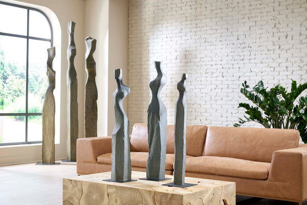 Phillips Collection Cast Stunning Abstract Women Sculptures Set of 3 - Timeless Artistry for Modern Home Decor Display PH75397