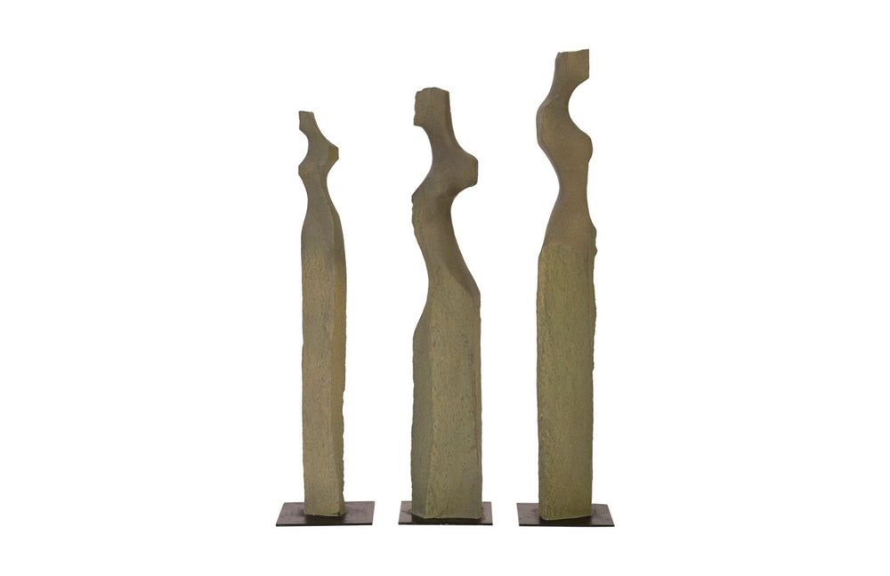 Phillips Collection Cast Stunning Abstract Women Sculptures Set of 3 - Timeless Artistry for Modern Home Decor Display PH75397