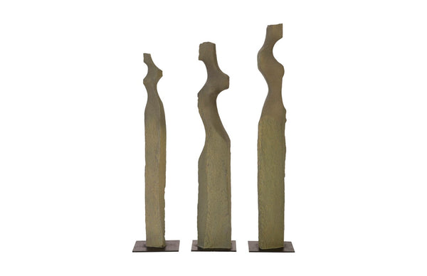 Phillips Collection Cast Stunning Abstract Women Sculptures Set of 3 - Timeless Artistry for Modern Home Decor Display PH75397