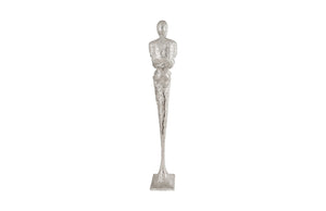 Phillips Collection Tall Chiseled Male Sculpture - Striking Modern Art Piece for Contemporary Home Decor and Gallery Displays Resin, Silver Leaf PH76687