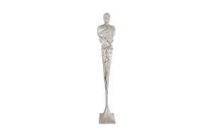 Phillips Collection Tall Chiseled Male Sculpture - Striking Modern Art Piece for Contemporary Home Decor and Gallery Displays Resin, Silver Leaf PH76687