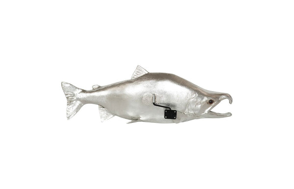 Phillips Collection Sockeye Salmon Wall Sculpture in Silver Leaf Finish - Stunning Resin Art for Coastal Home Décor PH76837
