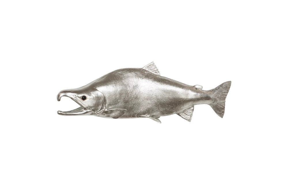 Phillips Collection Sockeye Salmon Wall Sculpture in Silver Leaf Finish - Stunning Resin Art for Coastal Home Décor PH76837