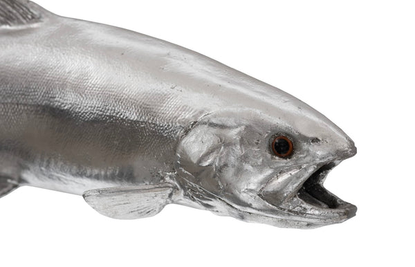 Phillips Collection Rainbow Trout Silver Sculpture - Stunning Resin Art For Modern Decor, Playful & Versatile Design Silver Resin Ph76838