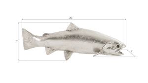 Phillips Collection Rainbow Trout Silver Sculpture - Stunning Resin Art For Modern Decor, Playful & Versatile Design Silver Resin Ph76838