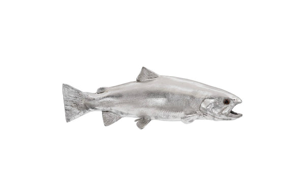 Phillips Collection Rainbow Trout Silver Sculpture - Stunning Resin Art For Modern Decor, Playful & Versatile Design Silver Resin Ph76838