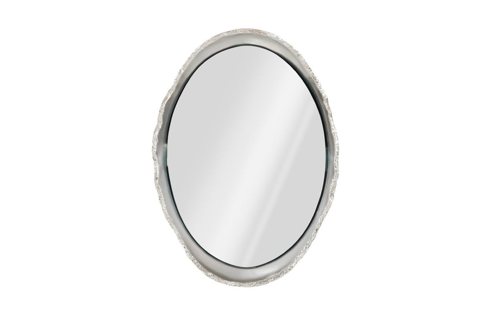 Phillips Collection Broken Egg Mirror - Sculptural Modern Wall Décor with Fluted Edge for Contemporary Interiors Silver Leaf PH77290