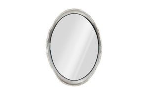 Phillips Collection Broken Egg Mirror - Sculptural Modern Wall Décor with Fluted Edge for Contemporary Interiors Silver Leaf PH77290