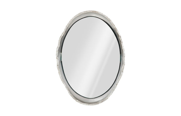 Phillips Collection Broken Egg Mirror - Sculptural Modern Wall Décor with Fluted Edge for Contemporary Interiors Silver Leaf PH77290