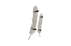 Phillips Collection Feathers Decorative Wall Art Sculptures – Luminous Nature-inspired Design For Modern Interiors Silver Resin Ph79017